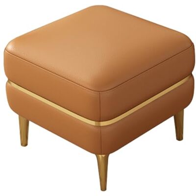 GIZNXBA Pouf Ottoman Rembourré Avec Assise Capitonnée Repose-pieds En Cuir Pour Canapé Avec Pieds En Métal Pouf À Chaussures Pour Chambre, Cuisine, Entrée, Salon(Orange) GIZNXBA Pouf Ottoman Rembourré Avec Assise Capitonnée Repose-pieds En Cuir Pour Canapé Avec Pieds En Métal Pouf À Chaussures Pour Chambre, Cuisine, Entrée, Salon(Orange)