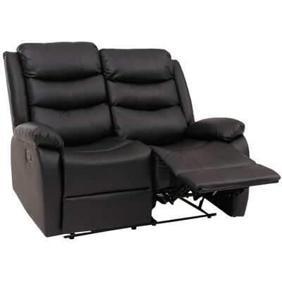 Mendler HWC-O62 Lot de 2 fauteuils de cinéma relaxant avec accoudoirs, fonction allongée, en cuir synthétique, noir Mendler HWC-O62 Lot de 2 fauteuils de cinéma relaxant avec accoudoirs, fonction allongée, en cuir synthétique, noir