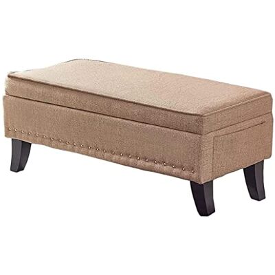 JCPQDWTD Repose-pieds, banc ottoman de rangement, repose-pieds tapissé, tissu de lin avec 4 pieds en bois, table basse, canapé, repose-pieds tabouret salon blanc cassé (taille : 40 x 40 x 45 cm) JCPQDWTD Repose-pieds, banc ottoman de rangement, repose-pieds tapissé, tissu de lin avec 4 pieds en bois, table basse, canapé, repose-pieds tabouret salon blanc cassé (taille : 40 x 40 x 45 cm)