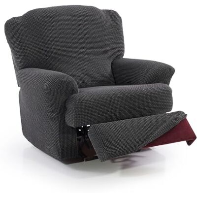 FAVERTI ® Housse super élastique pour fauteuil relax de 70 à 90 cm Modèle NOVELE Gris foncé Housse de fauteuil inclinable pieds séparés Protecteur de qualité en tissu jacquard toucher coton FAVERTI ® Housse super élastique pour fauteuil relax de 70 à 90 cm Modèle NOVELE Gris foncé Housse de fauteuil inclinable pieds séparés Protecteur de qualité en tissu jacquard toucher coton
