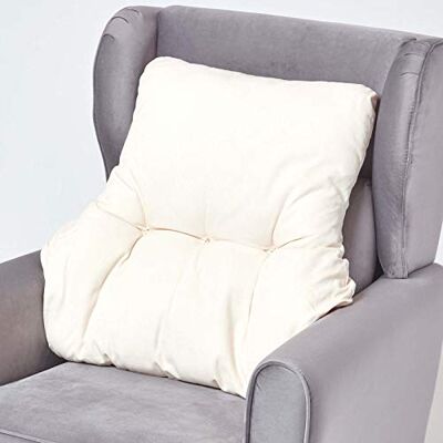HOMESCAPES Coussin Ergonomique Lombaire, Coussin de positionnement Soutien du Dos en Coton, pour Chaise, Fauteuil et Voiture, Crème, 58 x 68 x 15 cm HOMESCAPES Coussin Ergonomique Lombaire, Coussin de positionnement Soutien du Dos en Coton, pour Chaise, Fauteuil et Voiture, Crème, 58 x 68 x 15 cm