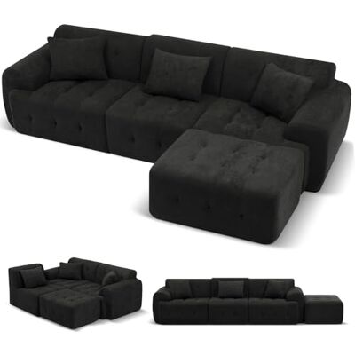 COMHOMA Canapé 2 places, 180 x 86 x 40 cm, avec dossier, coussin et accoudoir, canapé moderne en tissu pour salon, appartement, bureau, sans montage, NOIR COMHOMA Canapé 2 places, 180 x 86 x 40 cm, avec dossier, coussin et accoudoir, canapé moderne en tissu pour salon, appartement, bureau, sans montage, NOIR
