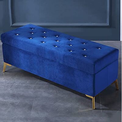 LDTTYRC Banc de Rangement en Velours avec Bouton en Cristal Ottoman Rembourré de Luxe avec Rangement, Repose-Pieds Tufté avec Dessus de Lift, Banc de Chambre Moderne Banc à Chaussures pour Entrée, Ma LDTTYRC Banc de Rangement en Velours avec Bouton en Cristal Ottoman Rembourré de Luxe avec Rangement, Repose-Pieds Tufté avec Dessus de Lift, Banc de Chambre Moderne Banc à Chaussures pour Entrée, Ma