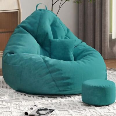 GWFBLID Grand pouf poire en mousse à mémoire de forme avec rembourrage, canapé ottomane avec housse douce amovible et coussin de sol, lavable en machine, pour adultes/enfants GWFBLID Grand pouf poire en mousse à mémoire de forme avec rembourrage, canapé ottomane avec housse douce amovible et coussin de sol, lavable en machine, pour adultes/enfants