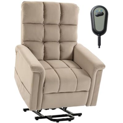 HOMCOM Fauteuil Releveur Électrique Dossier Inclinable Marron Fauteuil Relax Électrique, Velours, Coussin à Ressorts, Télécommande, Poches Latérales et Repose-Pieds, pour Personnes Âgées HOMCOM Fauteuil Releveur Électrique Dossier Inclinable Marron Fauteuil Relax Électrique, Velours, Coussin à Ressorts, Télécommande, Poches Latérales et Repose-Pieds, pour Personnes Âgées