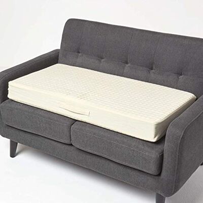HOMESCAPES Rehausseur de canapé 2 places crème 100 x 50 x 10 cm, coussin d'assise épais pour adultes et personnes âgées, long coussin de rehaussement, mousse orthopédique avec housse en coton HOMESCAPES Rehausseur de canapé 2 places crème 100 x 50 x 10 cm, coussin d'assise épais pour adultes et personnes âgées, long coussin de rehaussement, mousse orthopédique avec housse en coton