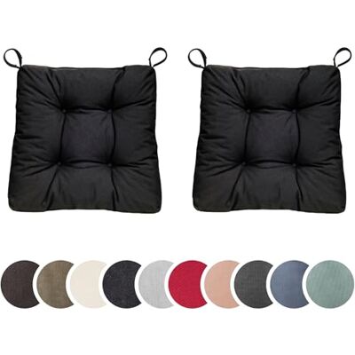 sleepling 196505 Lot de 2 Coussins de Chaise Coussin de siège pour intérieur et extérieur 100% Coton Made in EU Tailles: 40 (Devant) 35 (derrière) x 38 x 7 cm, Noir sleepling 196505 Lot de 2 Coussins de Chaise Coussin de siège pour intérieur et extérieur 100% Coton Made in EU Tailles: 40 (Devant) 35 (derrière) x 38 x 7 cm, Noir