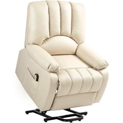 HOMCOM Fauteuil releveur électrique inclinable 86 x 92 x 102 cm Beige Fauteuil Relax, En Microfibre, Avec Repose-Pied, Télécommande HOMCOM Fauteuil releveur électrique inclinable 86 x 92 x 102 cm Beige Fauteuil Relax, En Microfibre, Avec Repose-Pied, Télécommande