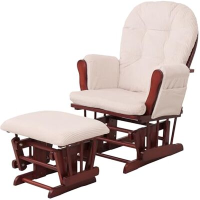 Mendler HWC-C76 Fauteuil de relaxation avec tabouret en tissu velours côtelé 320 g/m² Certifié Öko-Tex Crème Armature foncé Mendler HWC-C76 Fauteuil de relaxation avec tabouret en tissu velours côtelé 320 g/m² Certifié Öko-Tex Crème Armature foncé