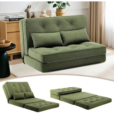 COMHOMA Canape Convertible 2 Places Petit Lit Sofa Dossier Réglable à 6 Niveaux, Adapté au Salon, à la Chambre et au Camping, Vert COMHOMA Canape Convertible 2 Places Petit Lit Sofa Dossier Réglable à 6 Niveaux, Adapté au Salon, à la Chambre et au Camping, Vert