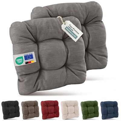 Beautissu Premium Set de 2 galette chaise jardin extérieur résistant aux UV 40x40cm gris clair 8cm épaisseur coussin siège robuste fauteuil terasse balcon HighLux SK Beautissu Premium Set de 2 galette chaise jardin extérieur résistant aux UV 40x40cm gris clair 8cm épaisseur coussin siège robuste fauteuil terasse balcon HighLux SK