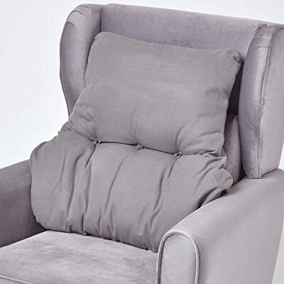 HOMESCAPES Coussin Ergonomique Lombaire, Coussin de positionnement Soutien du Dos en Coton, pour Chaise, Fauteuil et Voiture, Gris Ardoise, 58 x 68 x 15 cm HOMESCAPES Coussin Ergonomique Lombaire, Coussin de positionnement Soutien du Dos en Coton, pour Chaise, Fauteuil et Voiture, Gris Ardoise, 58 x 68 x 15 cm