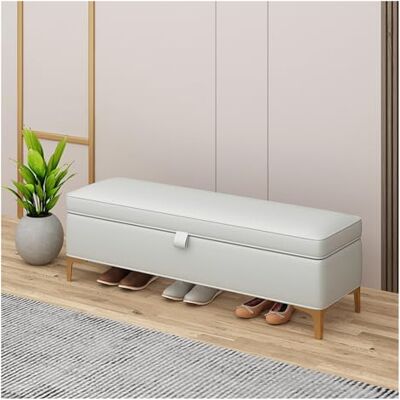 Zhaoj24-05 Banc Banc de rangement Banc d'entrée, Ottoman for bout de lit de chambre à coucher, Bancs de chambre en cuir for pied de lit, Banc rembourré avec pieds dorés Tabouret de Chambre(Light Grey) Zhaoj24-05 Banc Banc de rangement Banc d'entrée, Ottoman for bout de lit de chambre à coucher, Bancs de chambre en cuir for pied de lit, Banc rembourré avec pieds dorés Tabouret de Chambre(Light Grey)