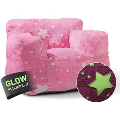 Lumaland Pouf pour enfant Glow in The Dark Canapé pour enfant au design étoilé Fauteuil d'intérieur pour chambre d'enfant Matériau moelleux et facile d'entretien Environ 68 x 70 x 60 cm Lumaland Pouf pour enfant Glow in The Dark Canapé pour enfant au design étoilé Fauteuil d'intérieur pour chambre d'enfant Matériau moelleux et facile d'entretien Environ 68 x 70 x 60 cm