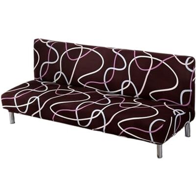 USOHJZ Housse de futon imprimée extensible avec fond élastique pour meubles de salon, chambre à coucher (couleur 28, L 185-210 cm) USOHJZ Housse de futon imprimée extensible avec fond élastique pour meubles de salon, chambre à coucher (couleur 28, L 185-210 cm)