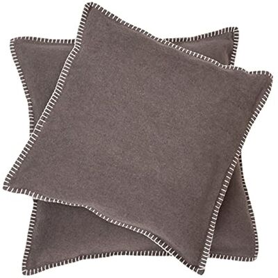 David Fussenegger , Housse de coussin avec couture décorative, 40 x 40 cm, marron (braun), coton David Fussenegger , Housse de coussin avec couture décorative, 40 x 40 cm, marron (braun), coton