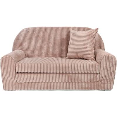 FORTISLINE Canapé enfant Rosalia Mini en velours côtelé convertible avec rallonge Canapé-lit 78 x 45 x 40 cm Certifié Oeko-Tex Avec coussins FORTISLINE Canapé enfant Rosalia Mini en velours côtelé convertible avec rallonge Canapé-lit 78 x 45 x 40 cm Certifié Oeko-Tex Avec coussins