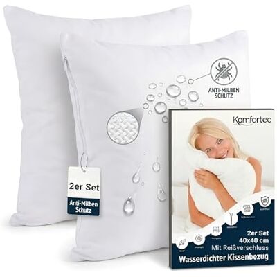 Ensemble de taies d'oreiller Komfortec - Imperméable, Respirant, Microfibre Ensemble de taies d'oreiller Komfortec - Imperméable, Respirant, Microfibre
