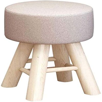 SnamicE Repose-pieds ottoman, petit tabouret doux, compact rond rembourré, repose-pieds avec housse amovible – pour la maison, le salon, beige SnamicE Repose-pieds ottoman, petit tabouret doux, compact rond rembourré, repose-pieds avec housse amovible – pour la maison, le salon, beige
