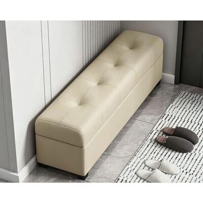 LIHDNGXM Banc ottoman de rangement moderne rembourré grande capacité, banc en similicuir pour pied de lit, entrée et repose-pieds de salon(J,130x30x40cm) LIHDNGXM Banc ottoman de rangement moderne rembourré grande capacité, banc en similicuir pour pied de lit, entrée et repose-pieds de salon(J,130x30x40cm)