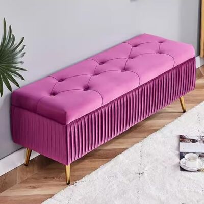 HWDNQGH boîte de rangement, banc à chaussures d'entrée avec bouton touffeté, pouf de rangement pour salon, chambre, canapé, repose-pieds moderne, extrémité rectangulaire du banc de lit rembourré HWDNQGH boîte de rangement, banc à chaussures d'entrée avec bouton touffeté, pouf de rangement pour salon, chambre, canapé, repose-pieds moderne, extrémité rectangulaire du banc de lit rembourré
