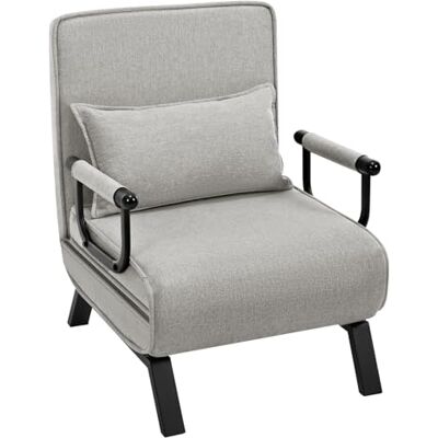 WOLTU Fauteuil convertible 3 en 1 avec fonction lit et canapé-lit dossier réglable, salon-chambre à coucher, 65 x 75 x 78 cm, cadre en métal gris clair Canapé-lit avec fonction lit, dossier réglable, cadre en métal, lin, mousse, salon, chambre à coucher WOLTU Fauteuil convertible 3 en 1 avec fonction lit et canapé-lit dossier réglable, salon-chambre à coucher, 65 x 75 x 78 cm, cadre en métal gris clair Canapé-lit avec fonction lit, dossier réglable, cadre en métal, lin, mousse, salon, chambre à coucher