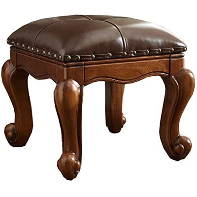 GIZNXBA 15inch Pouf Ottoman Cuir Repose-pieds Ottoman Pouf En Bois Repose-pieds Rembourrés Pour Canapé Salon, Entrée, Tabouret En Bois Massif Pour Chambre À Coucher(/Brown) GIZNXBA 15inch Pouf Ottoman Cuir Repose-pieds Ottoman Pouf En Bois Repose-pieds Rembourrés Pour Canapé Salon, Entrée, Tabouret En Bois Massif Pour Chambre À Coucher(/Brown)