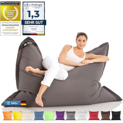Lazy Bag Bean Bag Chaise géante à sac de haricots XXL Intérieur et extérieur, salon, balcon, jardin, sac de haricots 400L pour enfants et adultes 180 x 140 cm (Nylon, Gris foncé) Lazy Bag Bean Bag Chaise géante à sac de haricots XXL Intérieur et extérieur, salon, balcon, jardin, sac de haricots 400L pour enfants et adultes 180 x 140 cm (Nylon, Gris foncé)