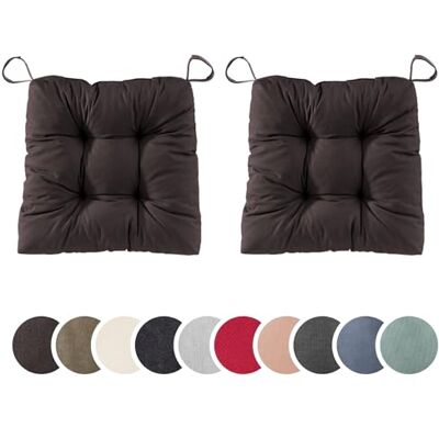 sleepling 197409 Lot de 2 Coussins de Chaise Coussin de siège pour intérieur et extérieur 100% Coton Made in EU Tailles: 40 (Devant) 35 (derrière) x 38 x 7 cm, Marron sleepling 197409 Lot de 2 Coussins de Chaise Coussin de siège pour intérieur et extérieur 100% Coton Made in EU Tailles: 40 (Devant) 35 (derrière) x 38 x 7 cm, Marron