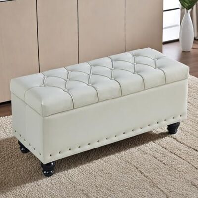 GIZNXBA Ottoman Pouf Avec Rangement Pour Entrée Banc De Chevet Pouf Repose-pieds Tabouret Moderne Banc De Rangement Rectangulaire Pour Chambre Et Salon(Beige,100CM) GIZNXBA Ottoman Pouf Avec Rangement Pour Entrée Banc De Chevet Pouf Repose-pieds Tabouret Moderne Banc De Rangement Rectangulaire Pour Chambre Et Salon(Beige,100CM)