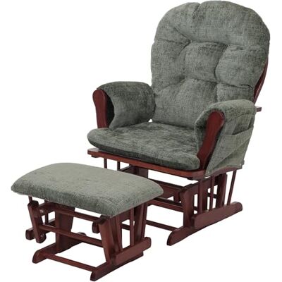 Mendler HWC-C76 Fauteuil de relaxation avec tabouret en tissu chenille (465 g/m²) Certifié Öko-Tex Vert Armature foncée Mendler HWC-C76 Fauteuil de relaxation avec tabouret en tissu chenille (465 g/m²) Certifié Öko-Tex Vert Armature foncée