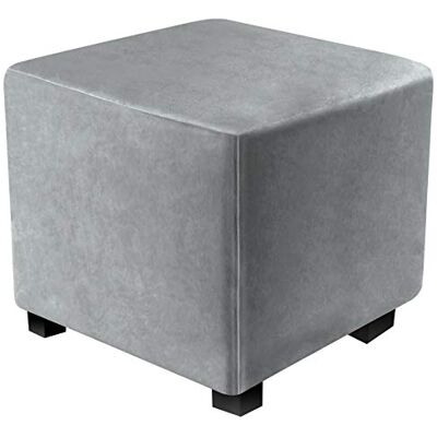 DUJUIKE Housses de Ottoman Carrées Ottoman Housses de Protection Repose-Pieds Repose-Pieds Meubles Stretch Confortable Velours avec Base Élastique (L&W: 33-46cm, H:38-46cm, Gris Clair) DUJUIKE Housses de Ottoman Carrées Ottoman Housses de Protection Repose-Pieds Repose-Pieds Meubles Stretch Confortable Velours avec Base Élastique (L&W: 33-46cm, H:38-46cm, Gris Clair)