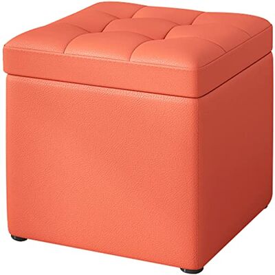 GHFXSCV Banc de rangement rembourré avec ottoman, siège cube, tabouret de coiffeuse, repose-pieds en cuir et tissu, pieds en bois, pouf élégant pour salon, mobilier multifonction GHFXSCV Banc de rangement rembourré avec ottoman, siège cube, tabouret de coiffeuse, repose-pieds en cuir et tissu, pieds en bois, pouf élégant pour salon, mobilier multifonction