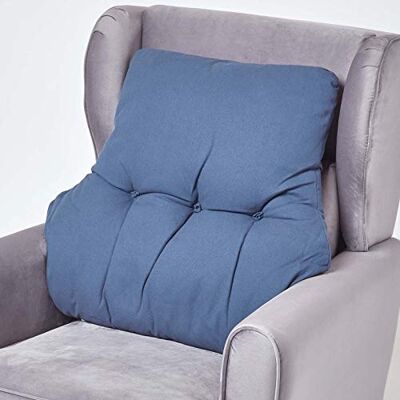 HOMESCAPES Coussin Ergonomique Lombaire, Coussin de positionnement Soutien du Dos en Coton, pour Chaise, Fauteuil et Voiture, Bleu Marine, 58 x 68 x 15 cm HOMESCAPES Coussin Ergonomique Lombaire, Coussin de positionnement Soutien du Dos en Coton, pour Chaise, Fauteuil et Voiture, Bleu Marine, 58 x 68 x 15 cm
