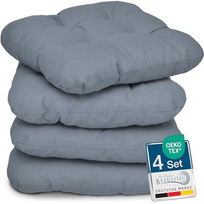Beautissu lot de 4 coussins d'assise confortable pour chaise banc salle 40x40cm gris avec rembourrage de 8cm coussin de doux souple set Zitkussens Comfortabel stoelkussen stoelpads zitkussen Lisa Beautissu lot de 4 coussins d'assise confortable pour chaise banc salle 40x40cm gris avec rembourrage de 8cm coussin de doux souple set Zitkussens Comfortabel stoelkussen stoelpads zitkussen Lisa