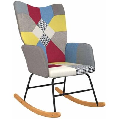 vidaXL Chaise à Bascule Chaise de Relaxation Siège de Relaxation Fauteuil de Salon Salle de Séjour Siège de Salon Maison Intérieur Patchwork Tissu vidaXL Chaise à Bascule Chaise de Relaxation Siège de Relaxation Fauteuil de Salon Salle de Séjour Siège de Salon Maison Intérieur Patchwork Tissu