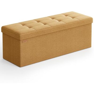 SONGMICS Banc de Rangement, Pouf Coffre Pliable, Capacité 131 L en Aspect Lin, avec Séparateur, 38 x 110 x 38 cm, pour Salon, Bout de Lit, Gember, Collection MINOTA LSF077K04 SONGMICS Banc de Rangement, Pouf Coffre Pliable, Capacité 131 L en Aspect Lin, avec Séparateur, 38 x 110 x 38 cm, pour Salon, Bout de Lit, Gember, Collection MINOTA LSF077K04