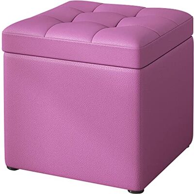 GHFXSCV Banc ottoman de rangement rembourré, pouf cube avec pieds en bois, table de canapé polyvalente et tabouret de coiffeuse, cuir et tissu pour salon, décoration d'intérieur moderne GHFXSCV Banc ottoman de rangement rembourré, pouf cube avec pieds en bois, table de canapé polyvalente et tabouret de coiffeuse, cuir et tissu pour salon, décoration d'intérieur moderne