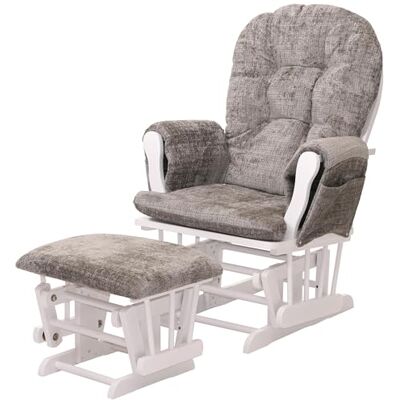 Mendler Fauteuil de relaxation HWC-C76 en tissu gris clair, structure blanche Fauteuil à bascule avec tabouret, chenille (465 g/m²), certifié Öko-Tex Mendler Fauteuil de relaxation HWC-C76 en tissu gris clair, structure blanche Fauteuil à bascule avec tabouret, chenille (465 g/m²), certifié Öko-Tex