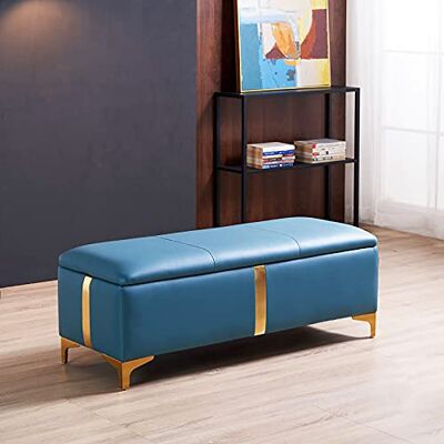 HTDVIG Banc de rangement à chaussures ottomane en cuir synthétique Banc de rangement à bout de lit Banc de rangement rectangulaire Repose-pieds Coffre à jouets pour chambre à coucher et salon HTDVIG Banc de rangement à chaussures ottomane en cuir synthétique Banc de rangement à bout de lit Banc de rangement rectangulaire Repose-pieds Coffre à jouets pour chambre à coucher et salon