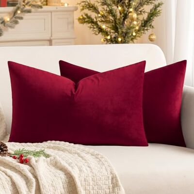 MIULEE Lot de 2 Housses de Coussins en Velours Décoratif Canapé Taie d'oreiller Super Lisse Doux Decoration Maison Salon Chambre pour Canapé 2 Pièces 30X50CM Bordeaux MIULEE Lot de 2 Housses de Coussins en Velours Décoratif Canapé Taie d'oreiller Super Lisse Doux Decoration Maison Salon Chambre pour Canapé 2 Pièces 30X50CM Bordeaux