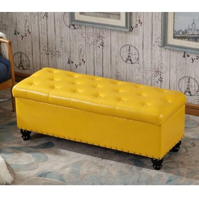 LIHDNGXM Banc ottoman de rangement grande capacité avec charnière de sécurité, banc rembourré pour pied de lit, assise d’entrée et repose-pieds de salon(Yellow,180x45x45cm) LIHDNGXM Banc ottoman de rangement grande capacité avec charnière de sécurité, banc rembourré pour pied de lit, assise d’entrée et repose-pieds de salon(Yellow,180x45x45cm)