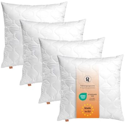 sleepling Lot de 4 coussins de 40 x 40 cm Rembourrage de canapé Coussin décoratif pour personnes allergiques Rembourrage 40 x 40 cm Certifié Ökotex Lavable jusqu'à 60 °C Fabriqué en UE sleepling Lot de 4 coussins de 40 x 40 cm Rembourrage de canapé Coussin décoratif pour personnes allergiques Rembourrage 40 x 40 cm Certifié Ökotex Lavable jusqu'à 60 °C Fabriqué en UE
