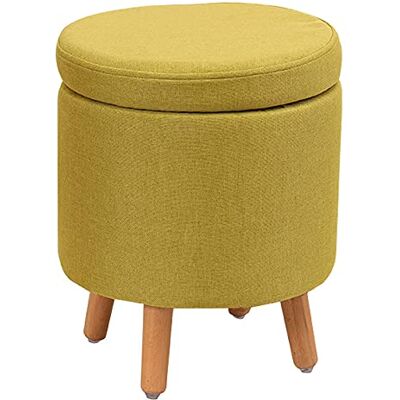WENWENLEE Repose-pieds ottomans avec pieds en bois, tabouret de canapé rond en coton et lin avec housse amovible et lavable, violet, 32 x 45 cm (vert 32 cm x 45 cm) WENWENLEE Repose-pieds ottomans avec pieds en bois, tabouret de canapé rond en coton et lin avec housse amovible et lavable, violet, 32 x 45 cm (vert 32 cm x 45 cm)