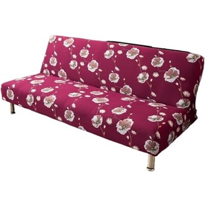USOHJZ Housse de futon imprimée extensible avec fond élastique pour meubles de salon, chambre à coucher (couleur 25, M 150-180 cm) USOHJZ Housse de futon imprimée extensible avec fond élastique pour meubles de salon, chambre à coucher (couleur 25, M 150-180 cm)