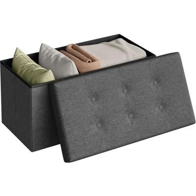 WOLTU SH10dgr-1 Tabouret avec espace de rangement pliable Coffre de rangement Couvercle amovible Siège rembourré en lin Gris foncé 76 x 37,5 x 38 cm WOLTU SH10dgr-1 Tabouret avec espace de rangement pliable Coffre de rangement Couvercle amovible Siège rembourré en lin Gris foncé 76 x 37,5 x 38 cm
