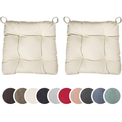 sleepling 190196 Lot de 2 Coussins de Chaise Coussin de siège pour intérieur et extérieur 100% Coton Made in EU Tailles: 40 (Devant) 35 (derrière) x 38 x 7 cm, Beige sleepling 190196 Lot de 2 Coussins de Chaise Coussin de siège pour intérieur et extérieur 100% Coton Made in EU Tailles: 40 (Devant) 35 (derrière) x 38 x 7 cm, Beige