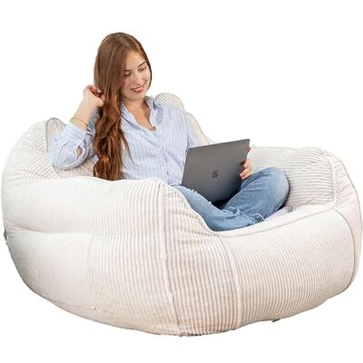 bananair Pouf géant en velours côtelé avec rembourrage en mousse inclus, pouf confortable et élégant, canapé pour salon, chambre à coucher, adolescent, adulte bananair Pouf géant en velours côtelé avec rembourrage en mousse inclus, pouf confortable et élégant, canapé pour salon, chambre à coucher, adolescent, adulte