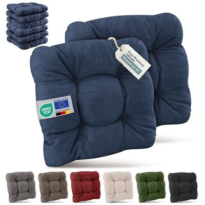 Beautissu Set de 8 galette chaise jardin extérieur résistant aux UV robuste 40x40cm bleu foncé 8cm épaisseur premium coussin siège fauteuil terasse balcon terrasse HighLux SK Beautissu Set de 8 galette chaise jardin extérieur résistant aux UV robuste 40x40cm bleu foncé 8cm épaisseur premium coussin siège fauteuil terasse balcon terrasse HighLux SK