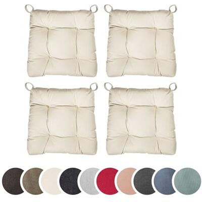 sleepling 190200 Lot de 4 Coussins de Chaise Coussin de siège pour intérieur et extérieur 100% Coton Made in EU Tailles: 40 (Devant) 35 (derrière) x 38 x 7 cm, Beige sleepling 190200 Lot de 4 Coussins de Chaise Coussin de siège pour intérieur et extérieur 100% Coton Made in EU Tailles: 40 (Devant) 35 (derrière) x 38 x 7 cm, Beige